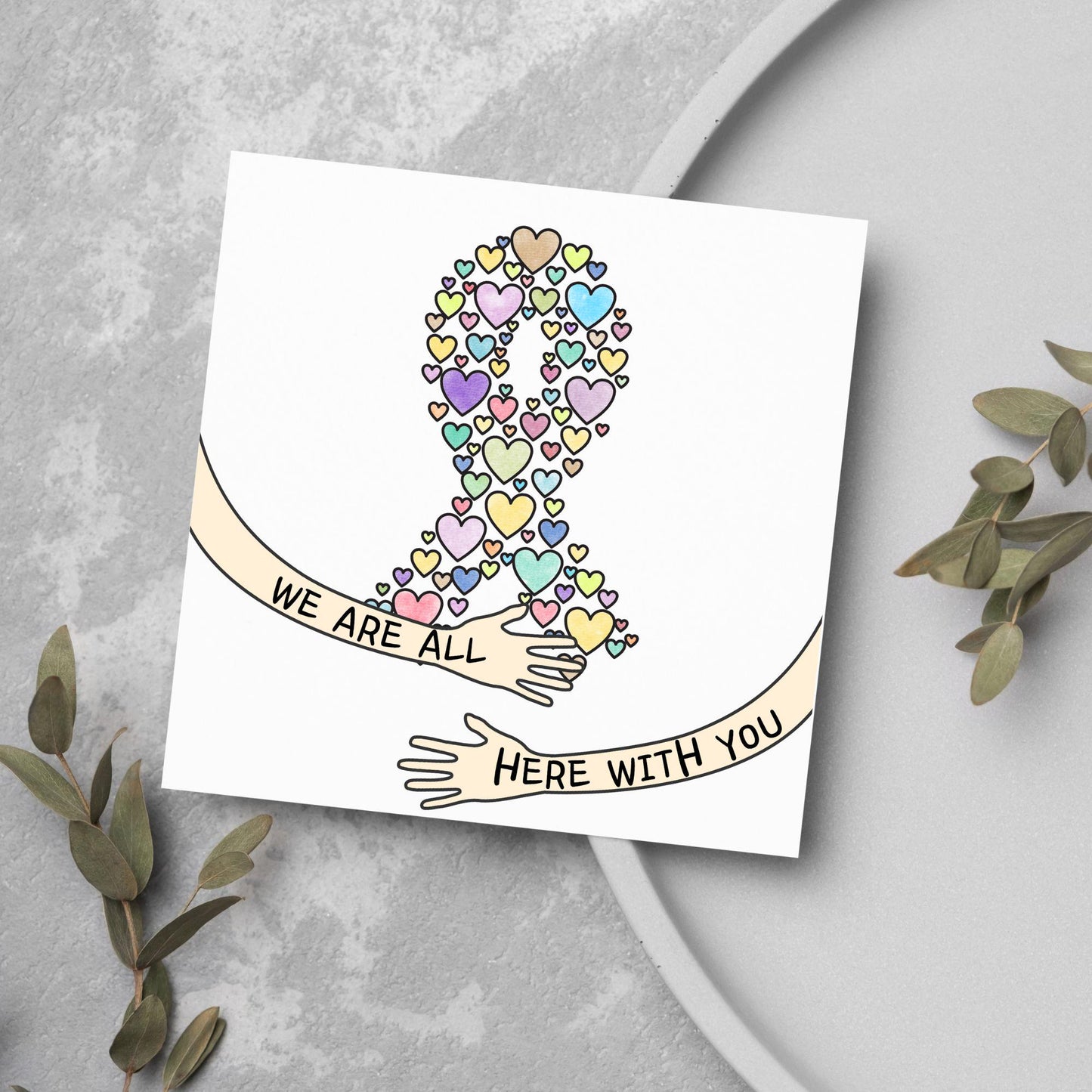 Encouragement Card for Cancer Patients, Cancer Support Card, We Are With You, Get Well Soon Card, Breast Cancer, Cancer Treatment