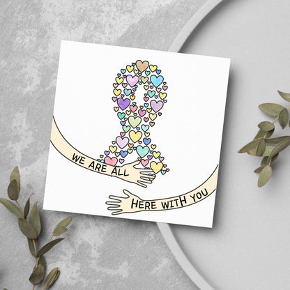 Encouragement Card for Cancer Patients, Cancer Support Card, We Are With You, Get Well Soon Card, Breast Cancer, Cancer Treatment