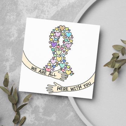Encouragement Card for Cancer Patients, Cancer Support Card, We Are With You, Get Well Soon Card, Breast Cancer, Cancer Treatment