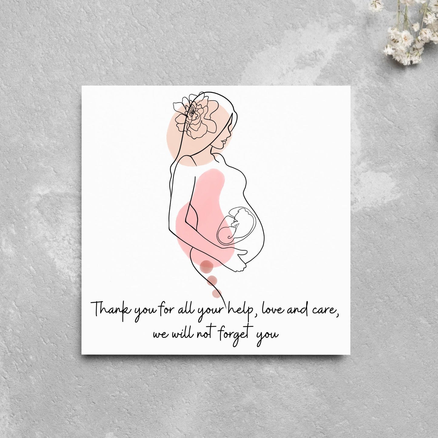 Thank You Card for Midwife, Card for Birth Centre, Thank You Card for Doula Card for Birth Partner, Thank You Midwifery Unit, Thank you SCBU
