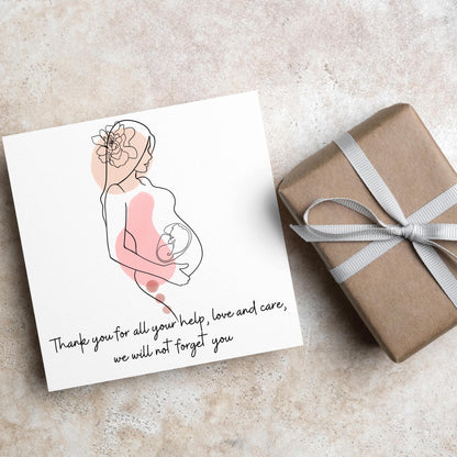 Thank You Card for Midwife, Card for Birth Centre, Thank You Card for Doula Card for Birth Partner, Thank You Midwifery Unit, Thank you SCBU