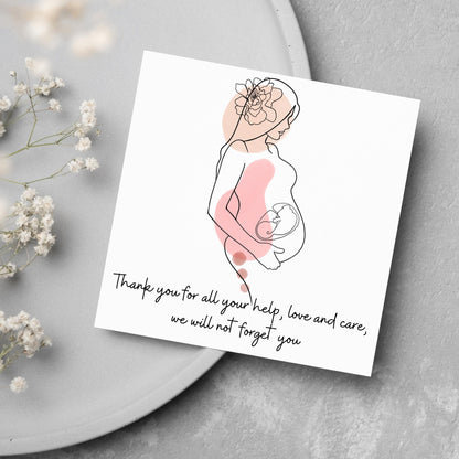 Thank You Card for Midwife, Card for Birth Centre, Thank You Card for Doula Card for Birth Partner, Thank You Midwifery Unit, Thank you SCBU