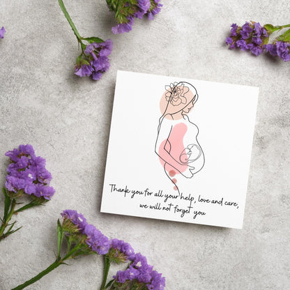 Thank You Card for Midwife, Card for Birth Centre, Thank You Card for Doula Card for Birth Partner, Thank You Midwifery Unit, Thank you SCBU