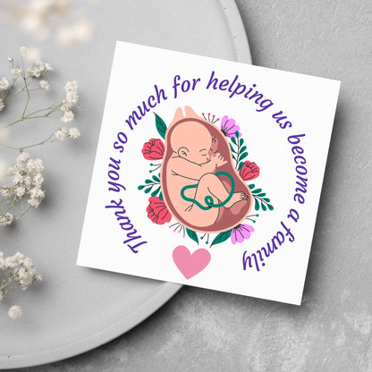 Thank You Card for Midwife, Card for Birth Centre, Thank You Card for Doula Card for Birth Partner, Thank You Midwifery Unit, Thank you SCBU