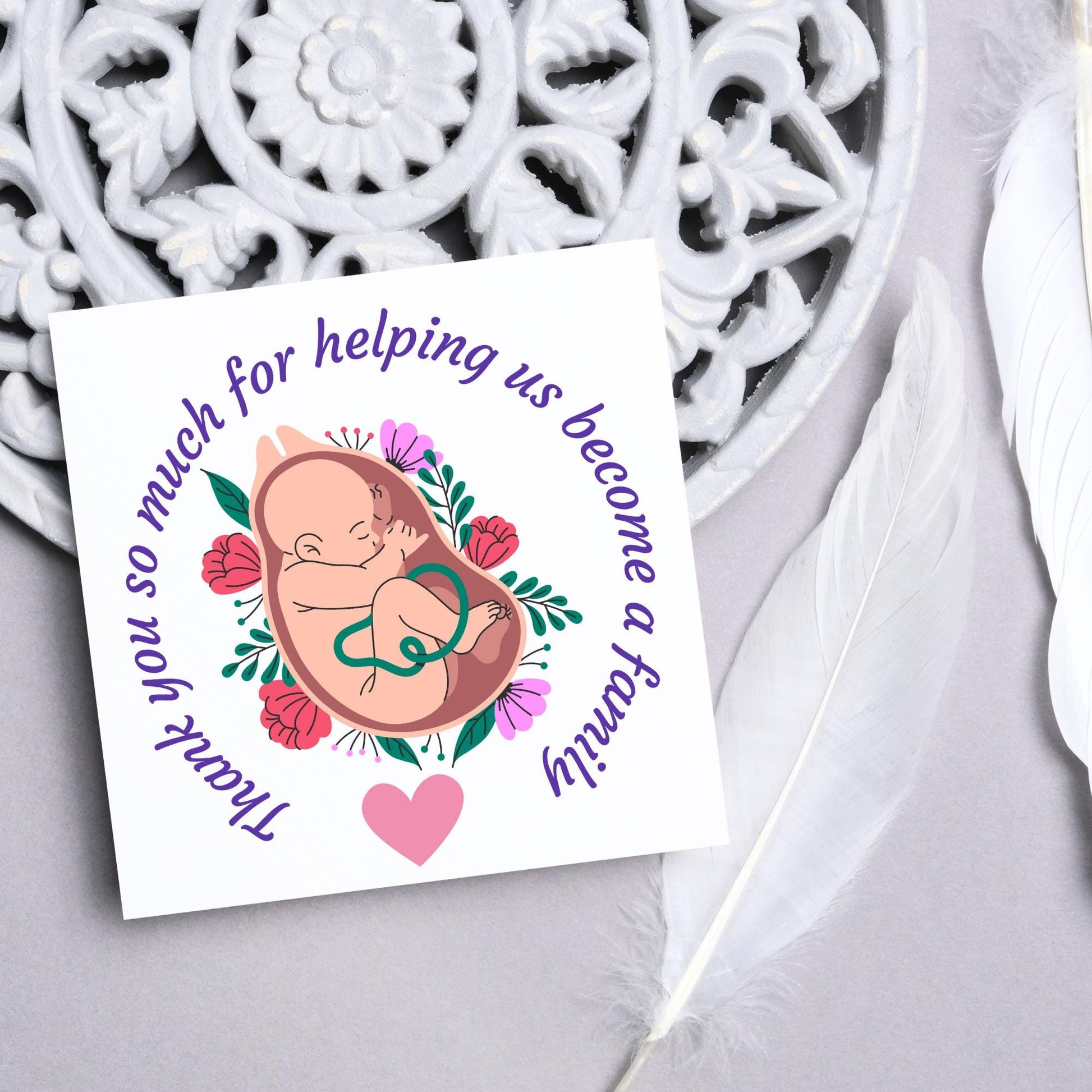 Thank You Card for Midwife, Card for Birth Centre, Thank You Card for Doula Card for Birth Partner, Thank You Midwifery Unit, Thank you SCBU