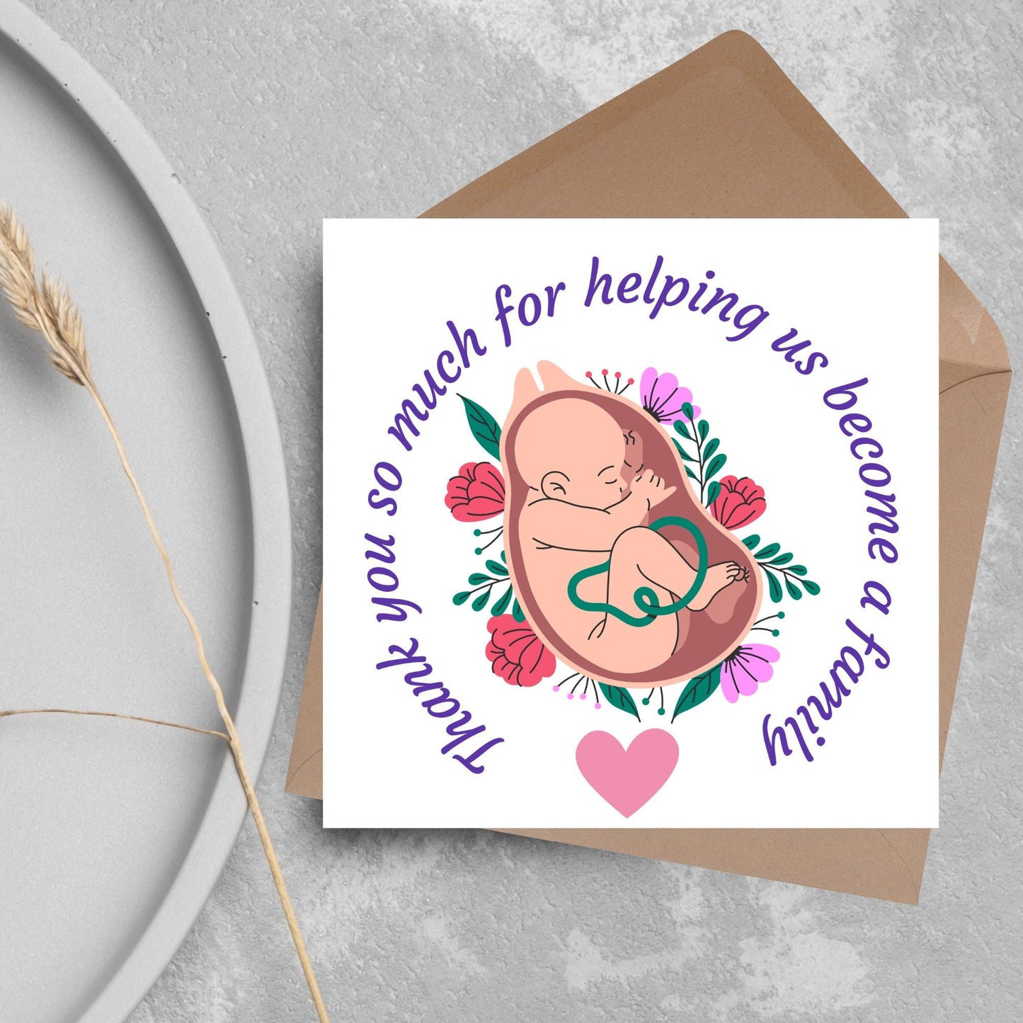 Thank You Card for Midwife, Card for Birth Centre, Thank You Card for Doula Card for Birth Partner, Thank You Midwifery Unit, Thank you SCBU