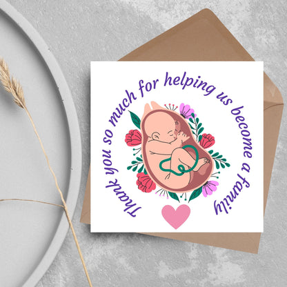 Thank You Card for Midwife, Card for Birth Centre, Thank You Card for Doula Card for Birth Partner, Thank You Midwifery Unit, Thank you SCBU