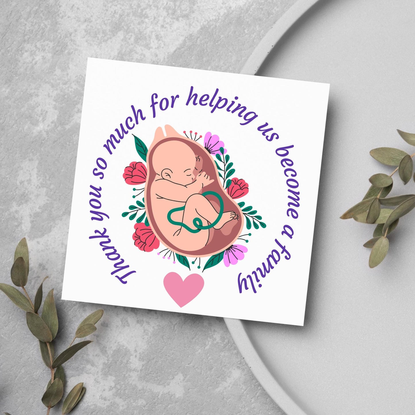 Thank You Card for Midwife, Card for Birth Centre, Thank You Card for Doula Card for Birth Partner, Thank You Midwifery Unit, Thank you SCBU