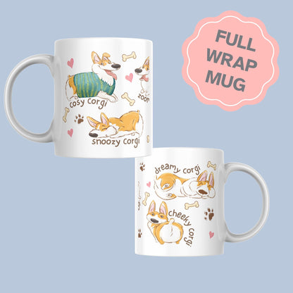 Corgi Mug, Dog Mug, Great Gift For Corgi Lovers, Welsh Corgi, Cardigan Corgi, Pembroke Corgi, Fun Gift for Christmas, Cartoon Dogs