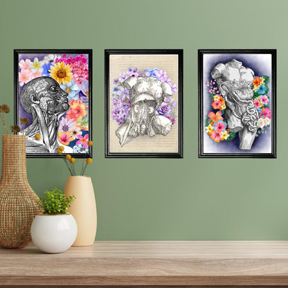 Andreas Vesalius Art, Biology Wall Art, A4 Print, High Quality Anatomy Wall Art, Floral Anatomy Poster, Gothic Wall Art, Corporis Fabrica