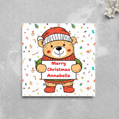 Personalised Christmas card, Cards for kids, Funny Childrens Christmas Card, Custom Name Christmas Card, Card For Grandson, Granddaughter