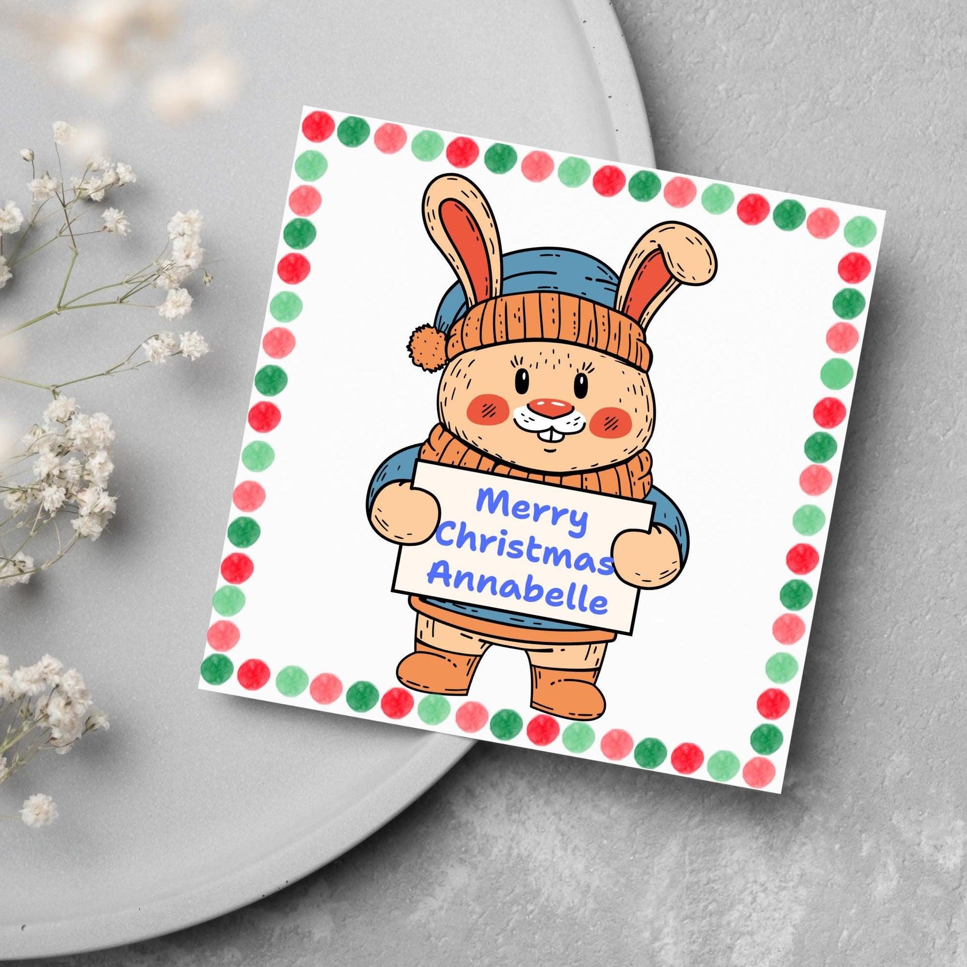Personalised Christmas card, Cards for kids, Funny Childrens Christmas Card, Custom Name Christmas Card, Card For Grandson, Granddaughter