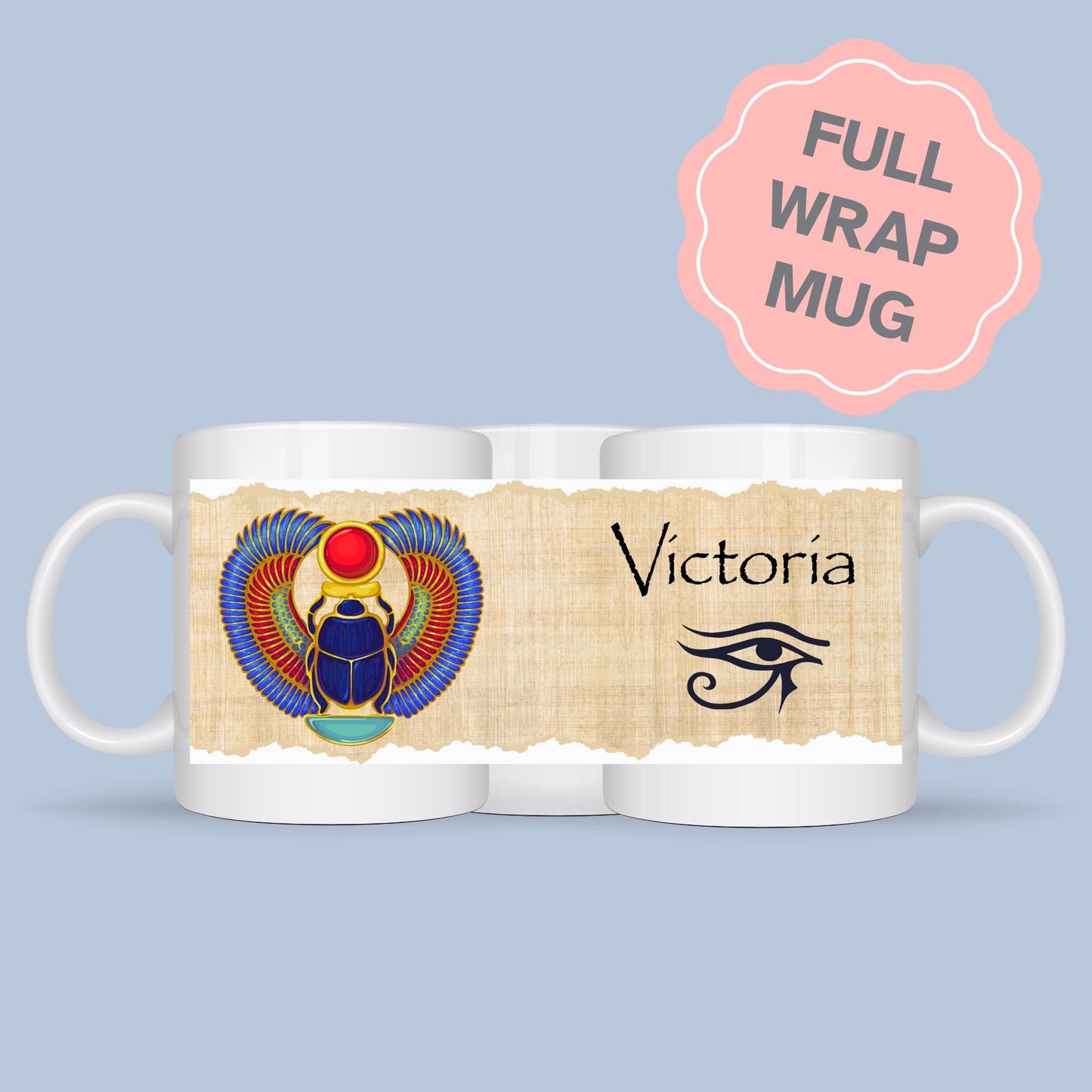 Personalised Ancient Egypt Mug, Name Mug, Archaeology, History Mug, Mug for Egyptologist, Mug for Archaeologist, Ankh Mug, Scarab Mug