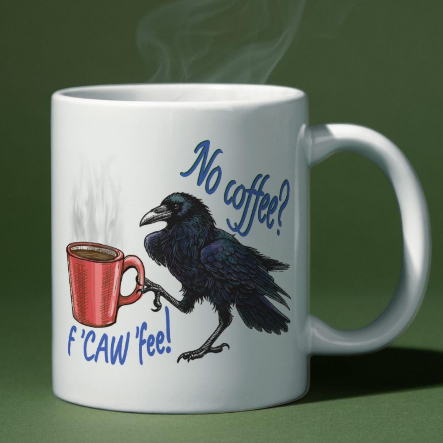 Crow Mug, Corvid Mug, Great Gift For Crow Lovers, Crow Coffee, Ornithologist Mug, Gothic Mug, Funny Gift for Christmas, Rude Crow Mug
