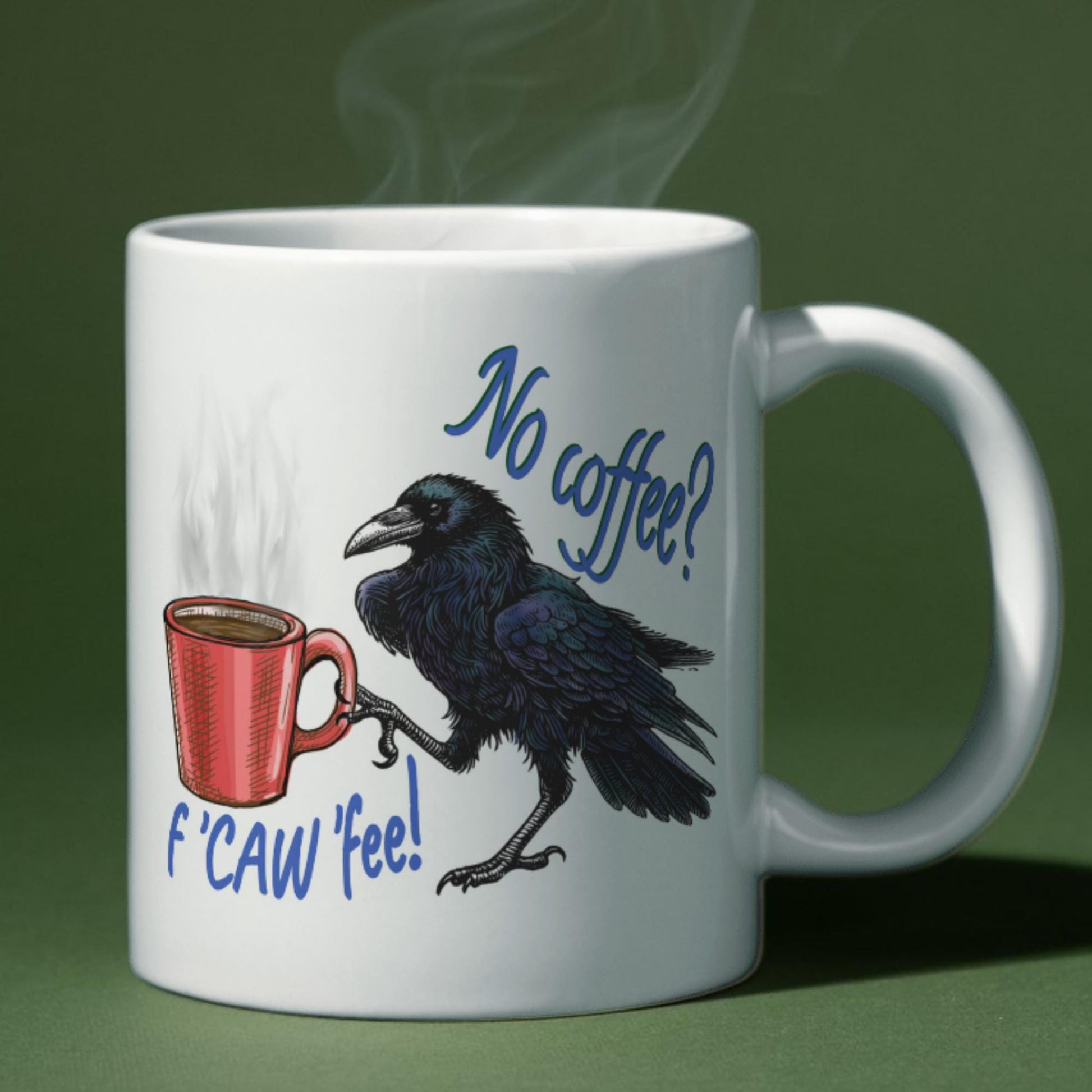 Crow Mug, Corvid Mug, Great Gift For Crow Lovers, Crow Coffee, Ornithologist Mug, Gothic Mug, Funny Gift for Christmas, Rude Crow Mug