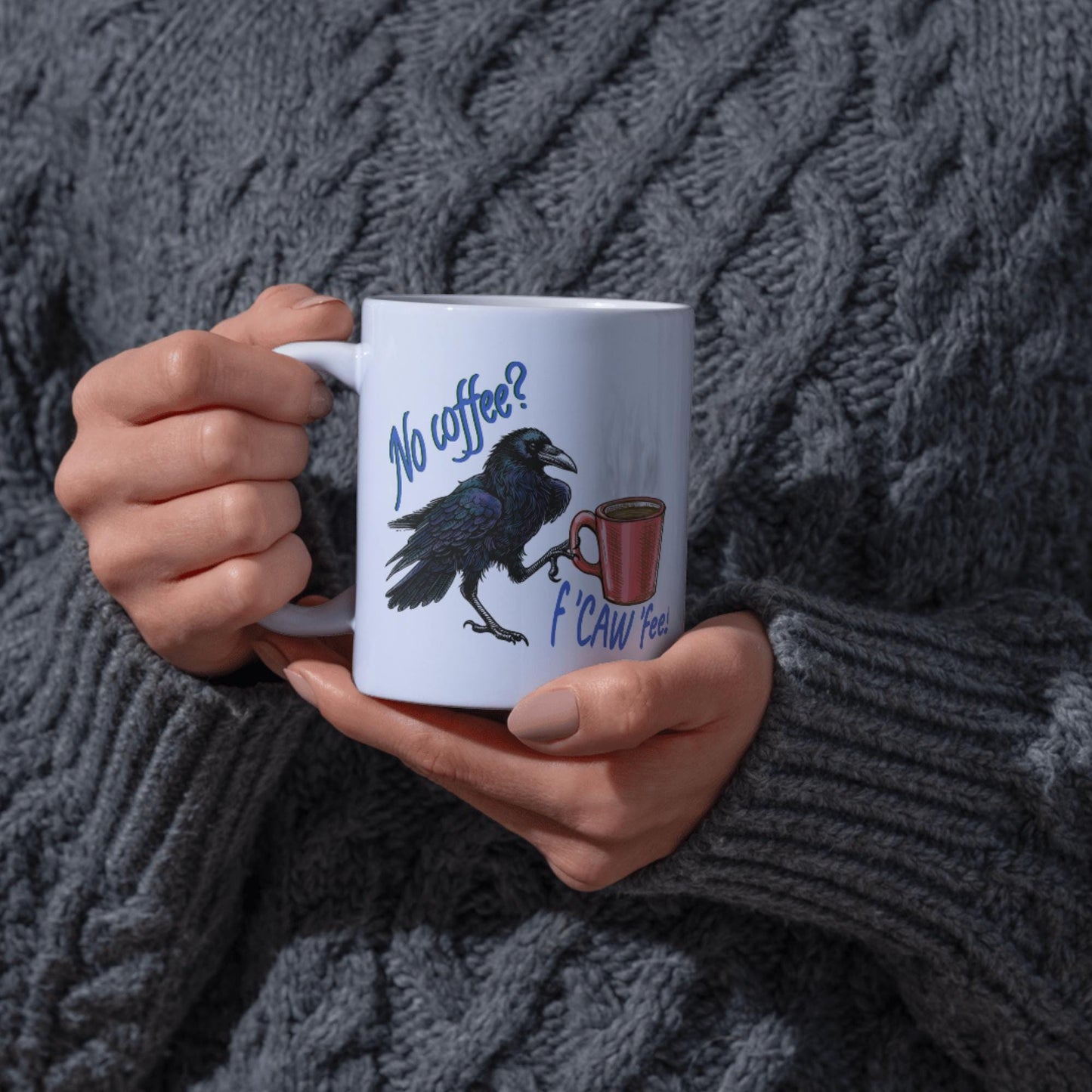 Crow Mug, Corvid Mug, Great Gift For Crow Lovers, Crow Coffee, Ornithologist Mug, Gothic Mug, Funny Gift for Christmas, Rude Crow Mug