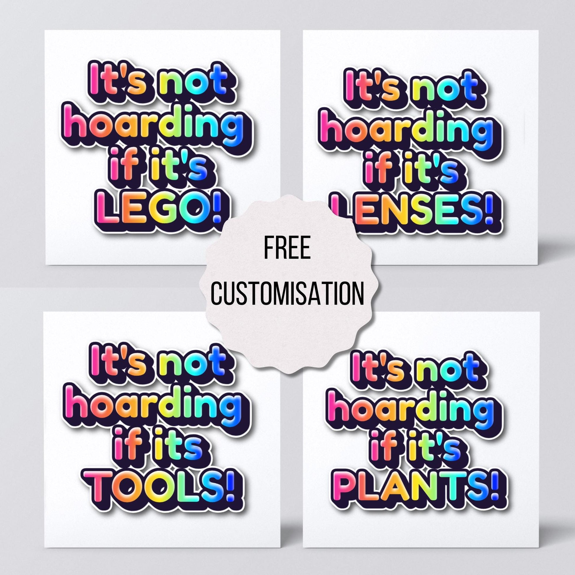 Card for Collectors, Hoarder Card, Custom Hobby Card, Birthday Card, Card for Crafter, Card For Musician, Card for Photographer