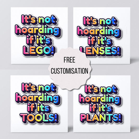 Card for Collectors, Hoarder Card, Custom Hobby Card, Birthday Card, Card for Crafter, Card For Musician, Card for Photographer