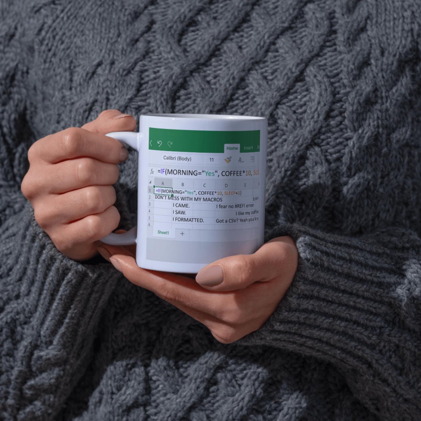 Excel Mug, Funny Gift for Accountant, Secret Santa, Office worker Gift, Spreadsheet Mug, IT Mug