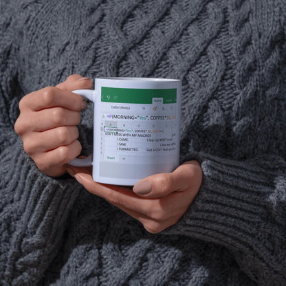 Excel Mug, Funny Gift for Accountant, Secret Santa, Office worker Gift, Spreadsheet Mug, IT Mug