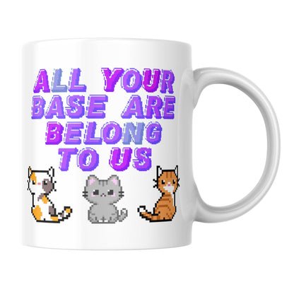 Meme Mug, All of your base are belong to us, Viral Video Mug, Secret Santa Gift for Computer Nerd, 90's Video Game