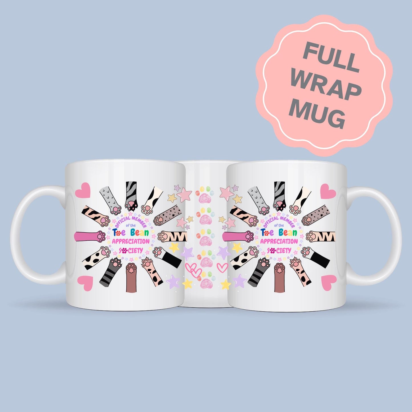 Cat Lover mug, Paw Print, Gift for Cat Owner, Toe Beans, Christmas Present, Secret Santa