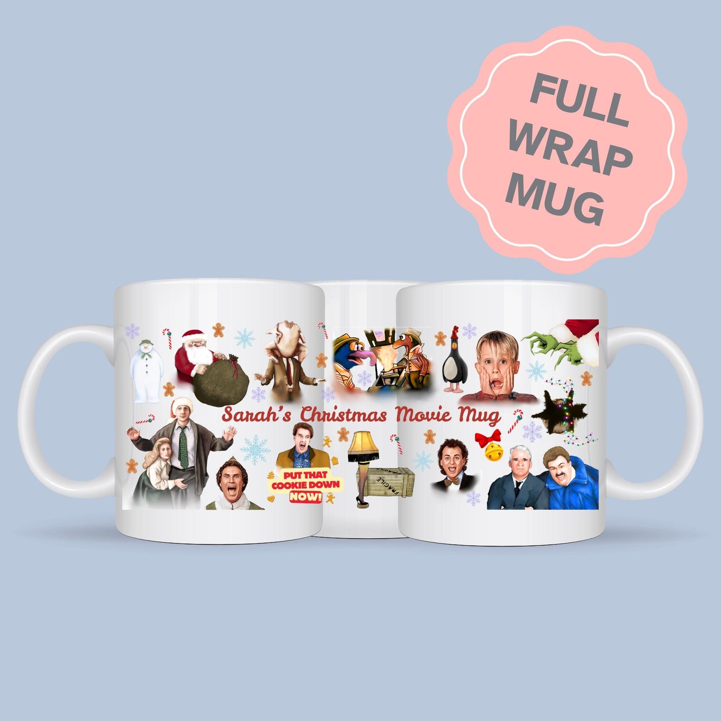 Personalised Christmas Movie Mug, Christmas Name Mug Secret Santa Gift