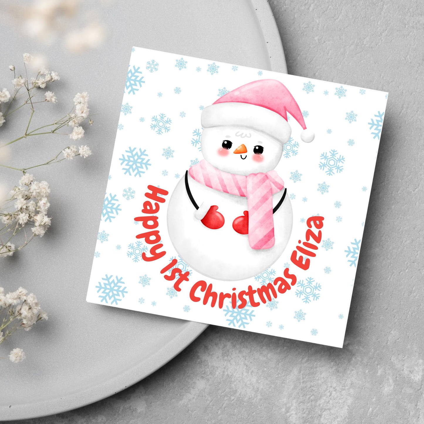 Personalised First Christmas Card, Grandchild Christmas Card, Card for New Baby, Newborn Card, 1st Xmas Card