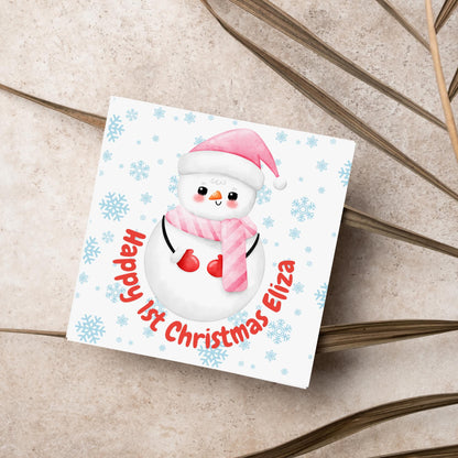 Personalised First Christmas Card, Grandchild Christmas Card, Card for New Baby, Newborn Card, 1st Xmas Card