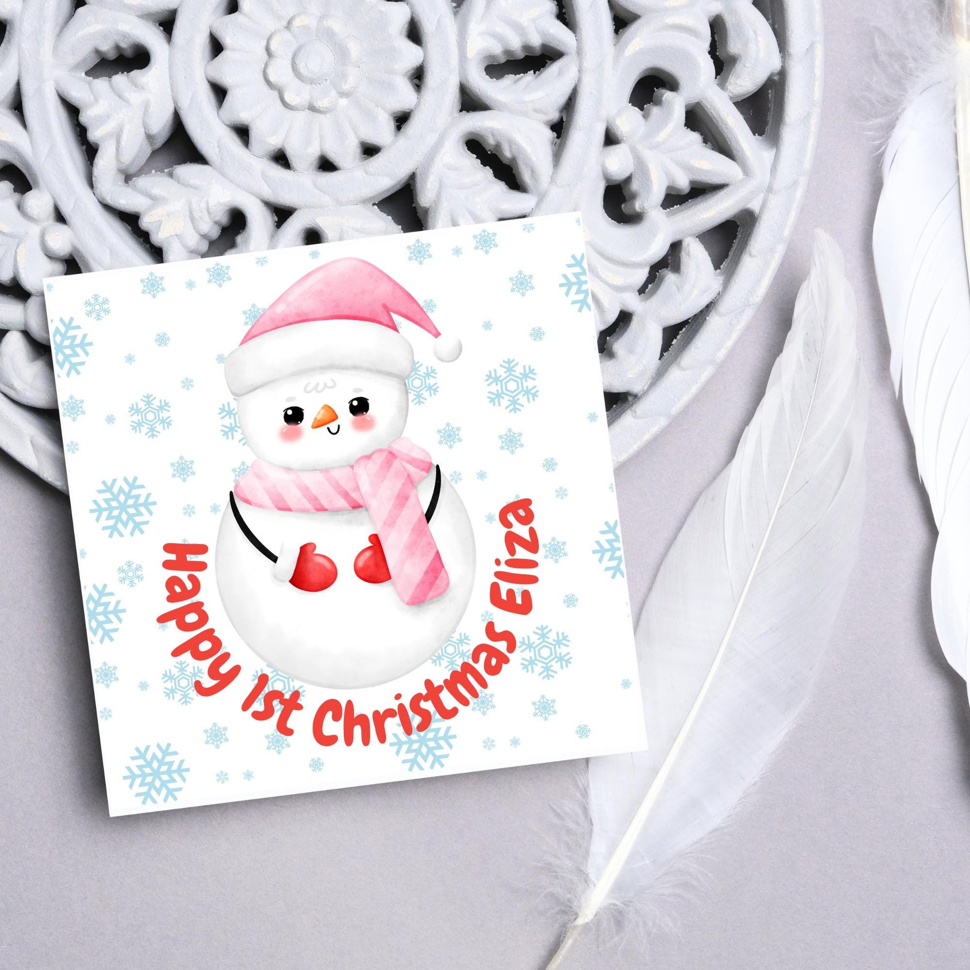 Personalised First Christmas Card, Grandchild Christmas Card, Card for New Baby, Newborn Card, 1st Xmas Card