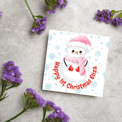 Personalised First Christmas Card, Grandchild Christmas Card, Card for New Baby, Newborn Card, 1st Xmas Card