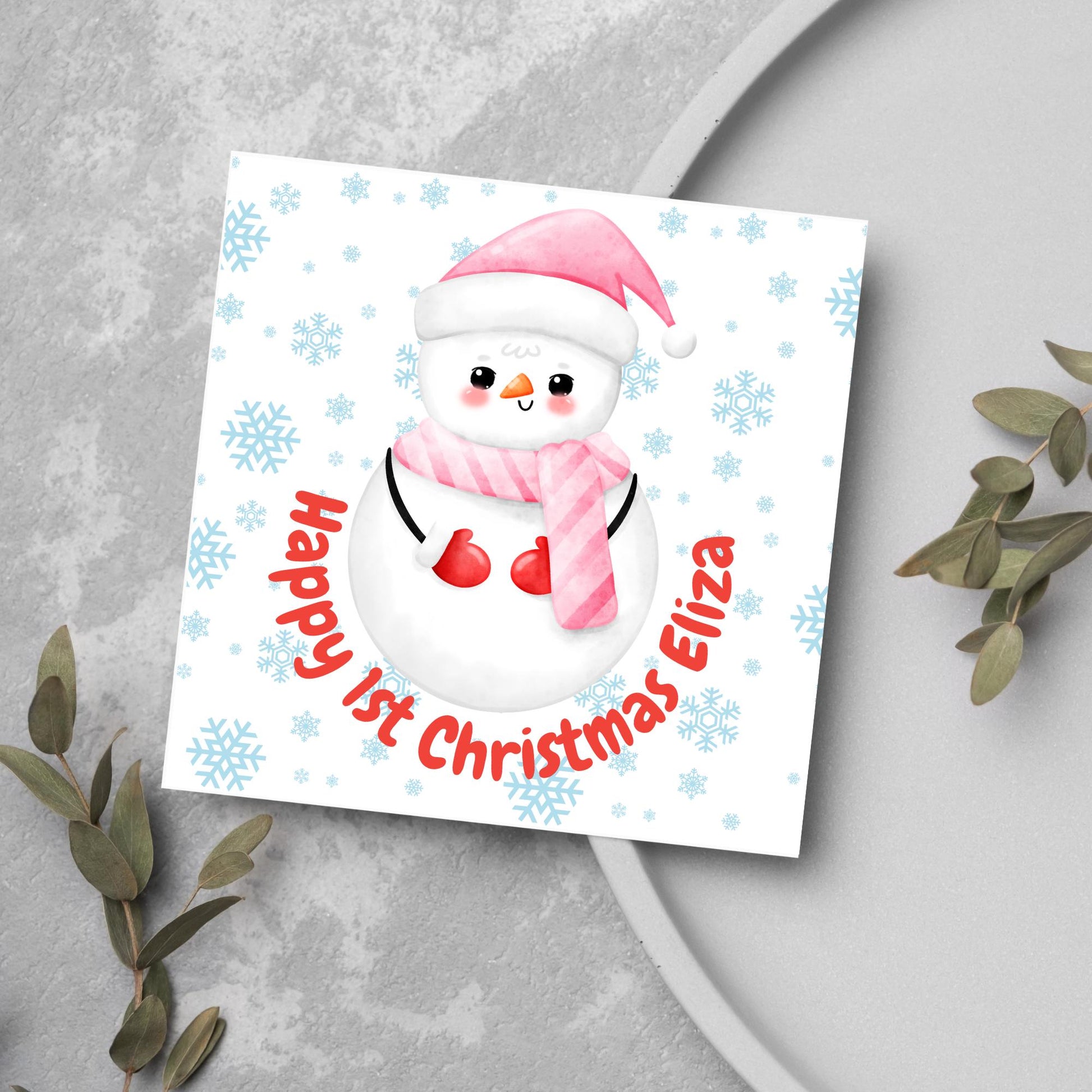 Personalised First Christmas Card, Grandchild Christmas Card, Card for New Baby, Newborn Card, 1st Xmas Card