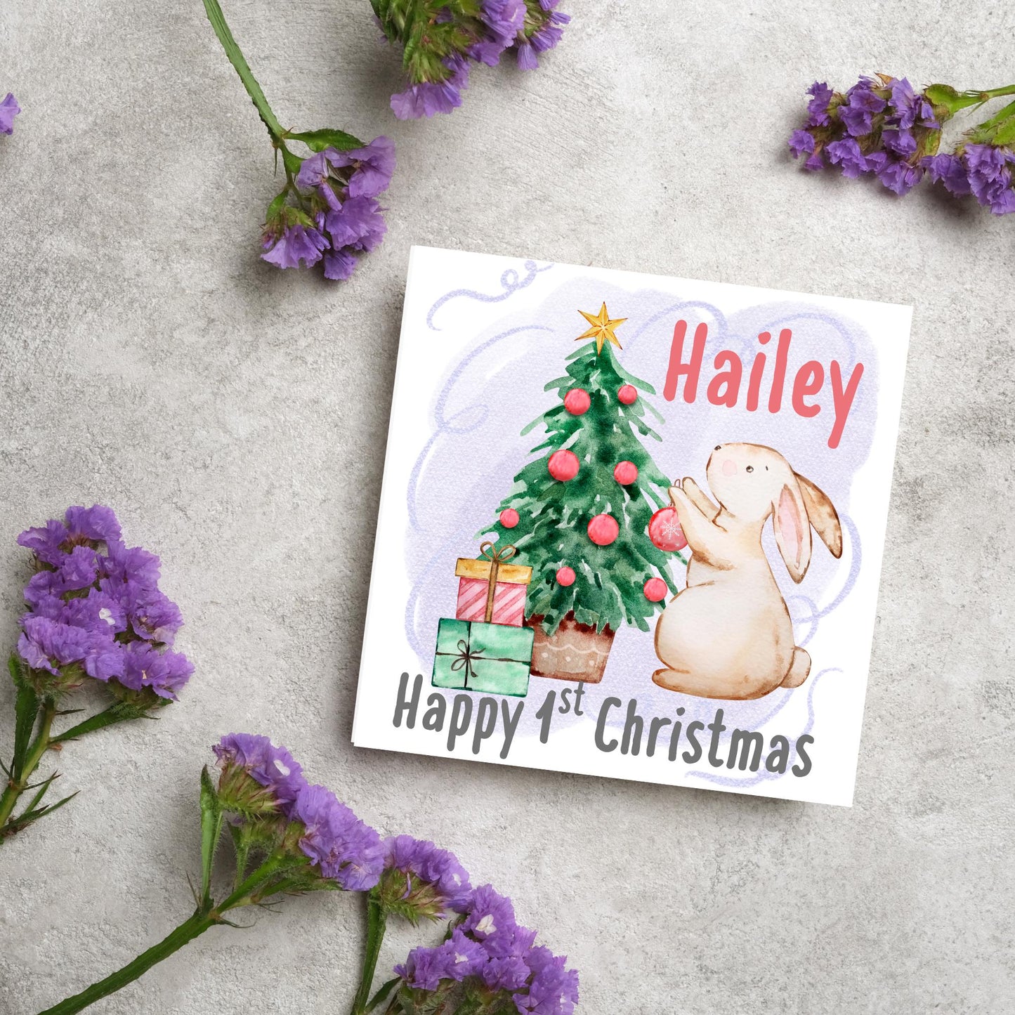 Personalised First Christmas Card, Grandchild Christmas Card, Card for New Baby, Newborn Card, 1st Xmas Card