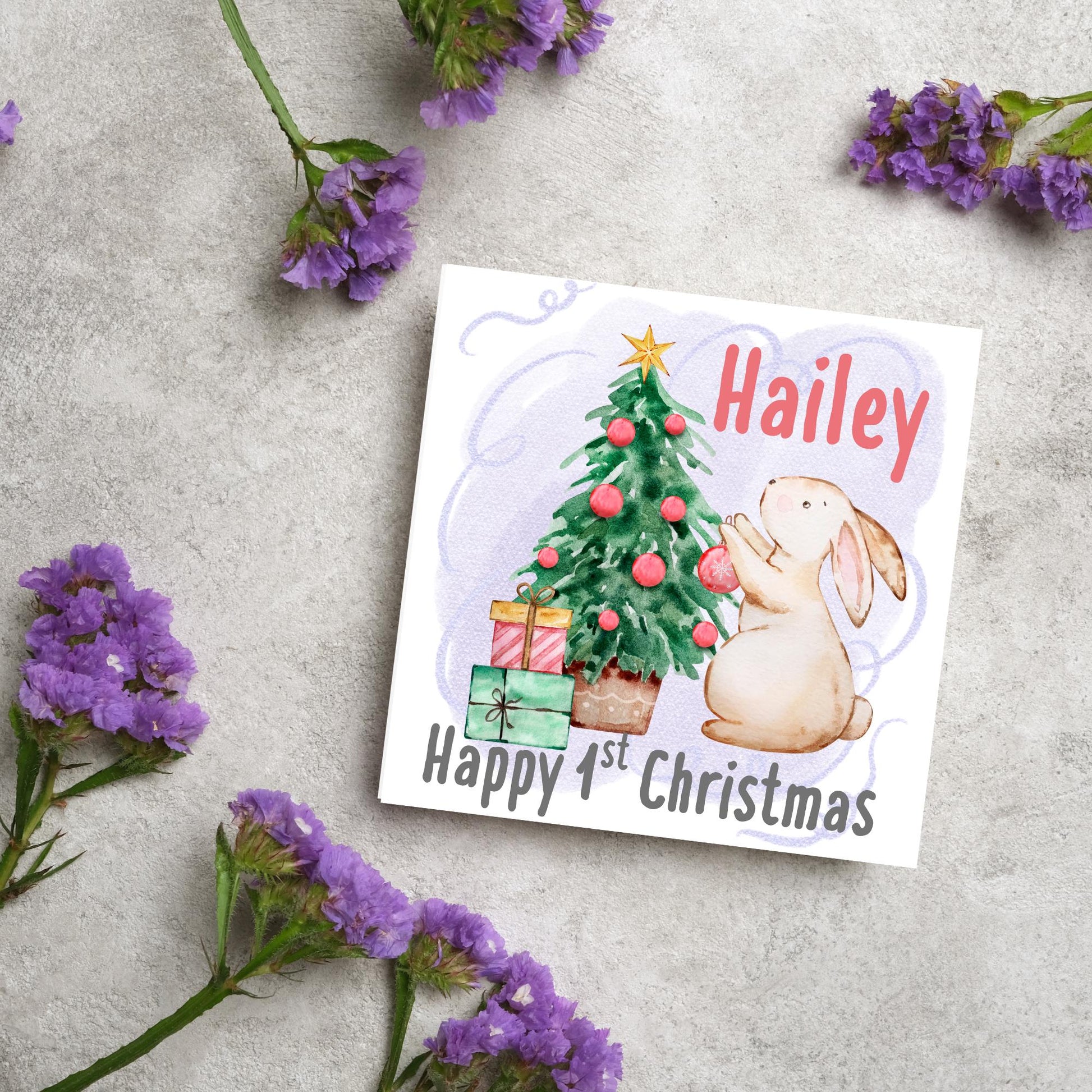 Personalised First Christmas Card, Grandchild Christmas Card, Card for New Baby, Newborn Card, 1st Xmas Card