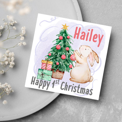 Personalised First Christmas Card, Grandchild Christmas Card, Card for New Baby, Newborn Card, 1st Xmas Card