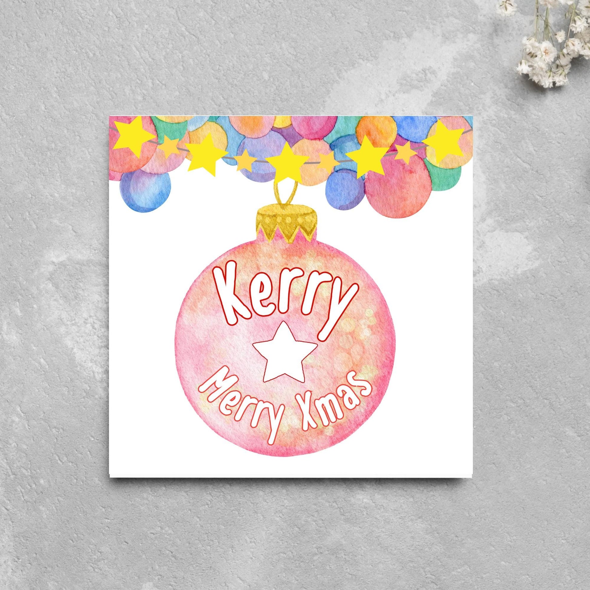 Personalised Christmas Card, Custom Name Christmas Card, Secret Santa