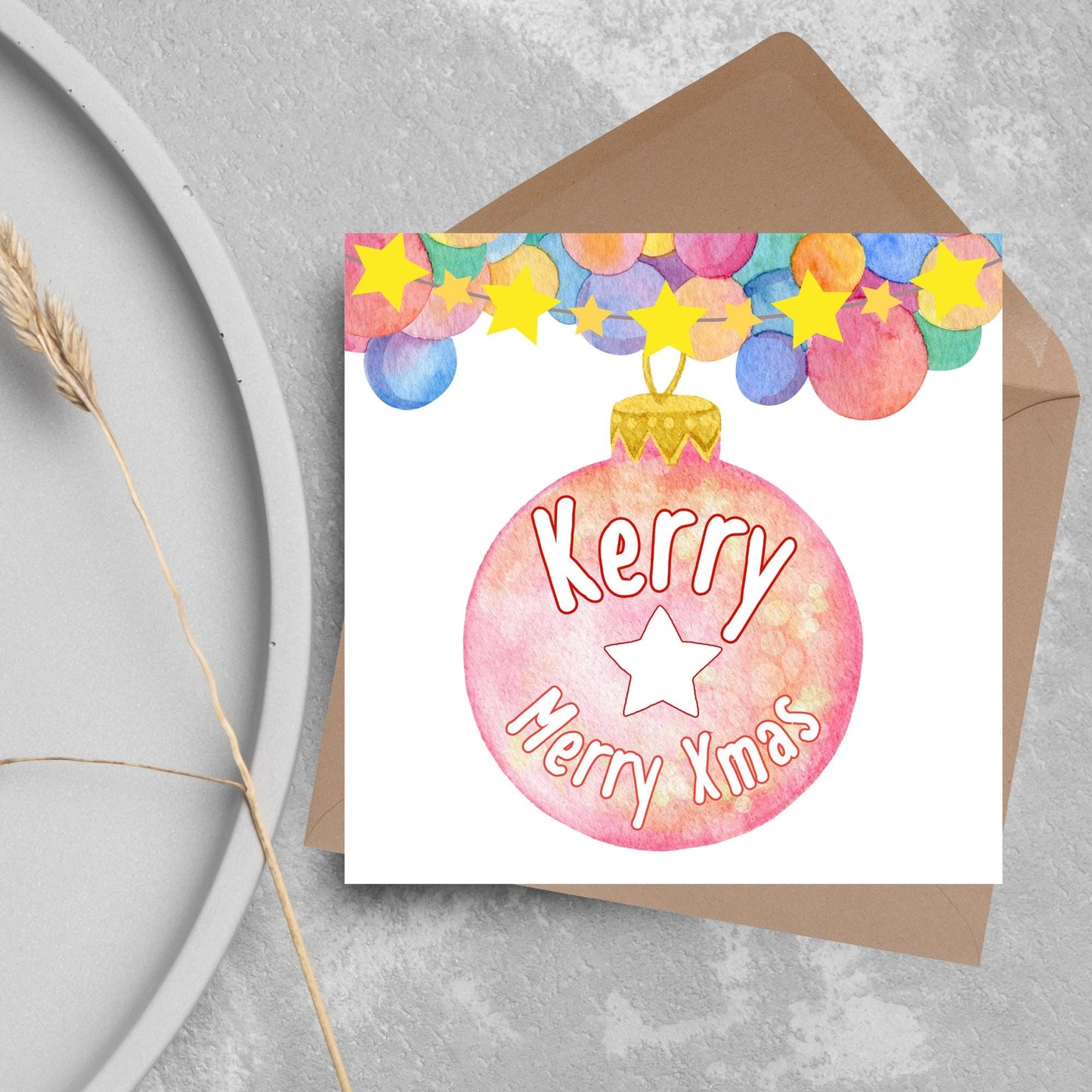 Personalised Christmas Card, Custom Name Christmas Card, Secret Santa