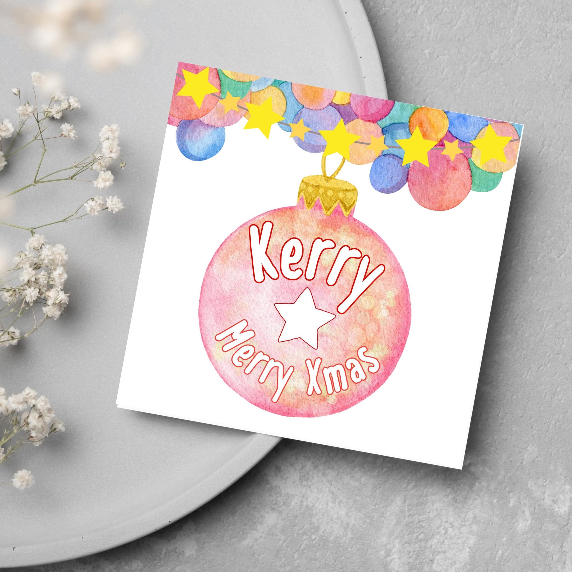 Personalised Christmas Card, Custom Name Christmas Card, Secret Santa