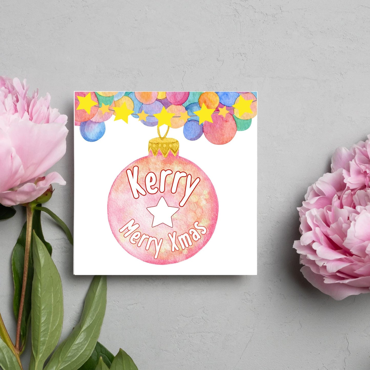 Personalised Christmas Card, Custom Name Christmas Card, Secret Santa