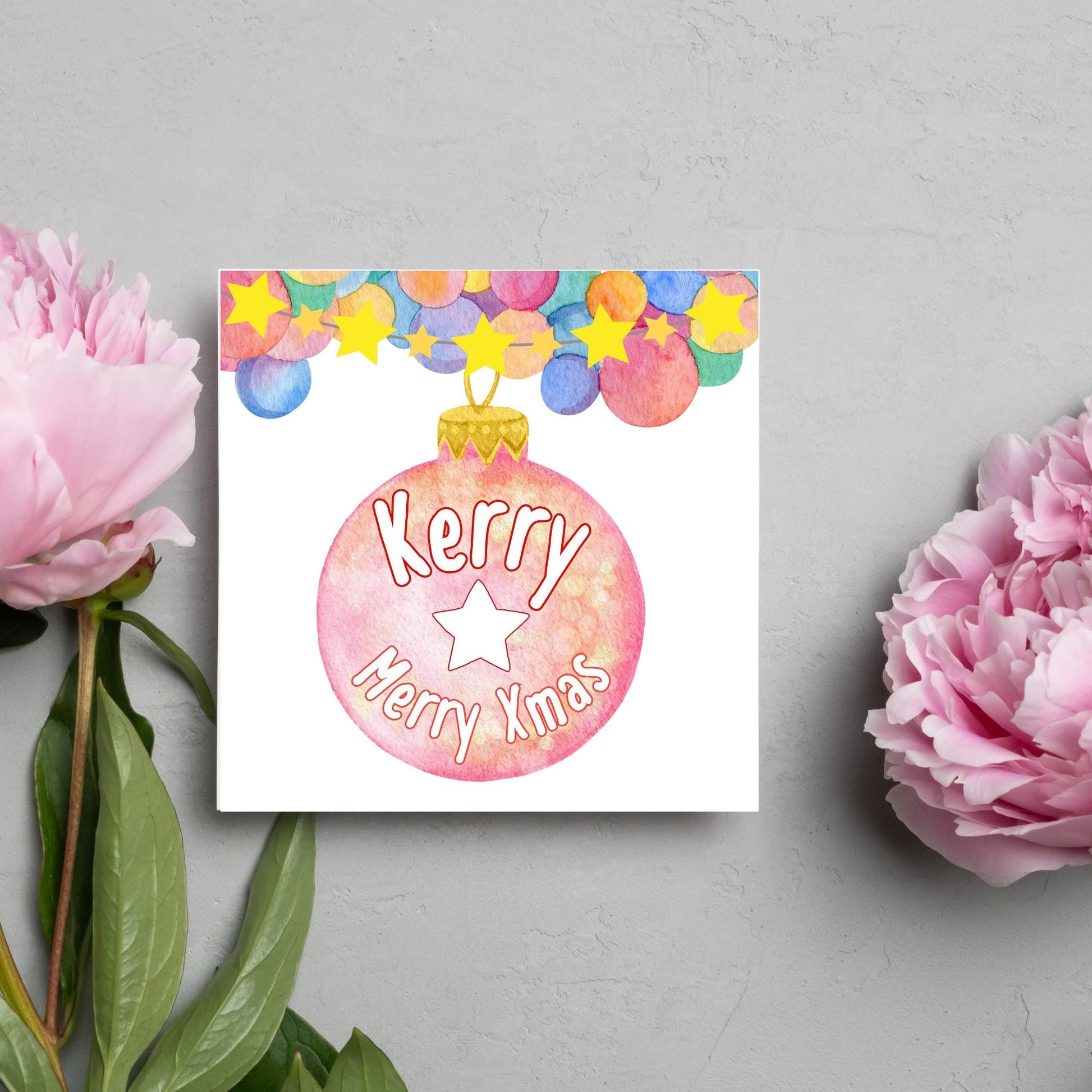 Personalised Christmas Card, Custom Name Christmas Card, Secret Santa