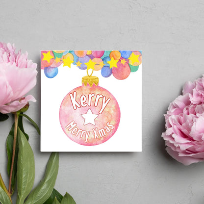 Personalised Christmas Card, Custom Name Christmas Card, Secret Santa