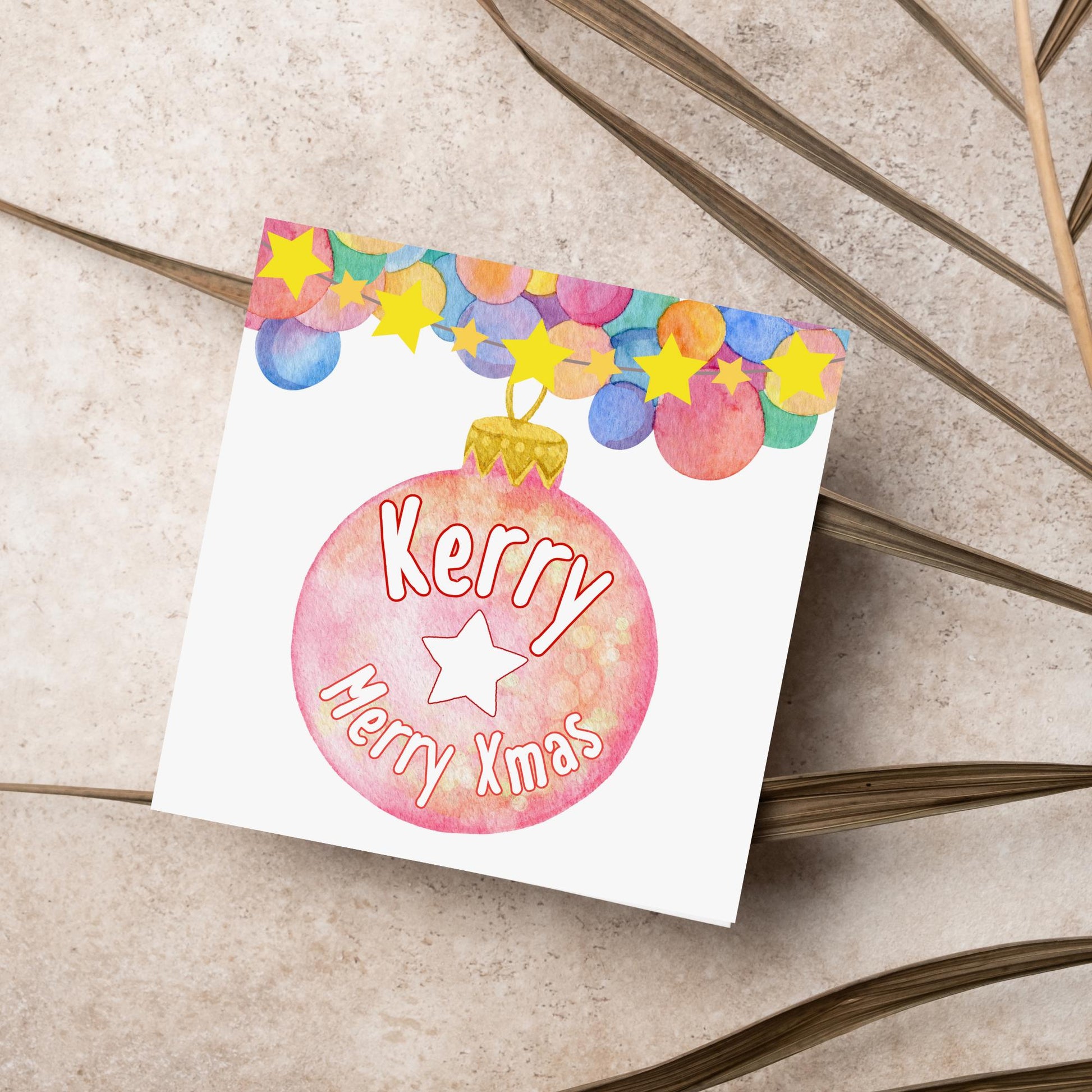 Personalised Christmas Card, Custom Name Christmas Card, Secret Santa