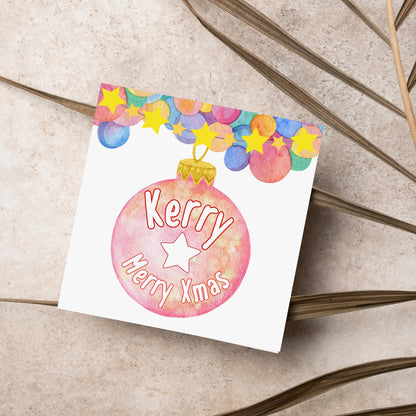 Personalised Christmas Card, Custom Name Christmas Card, Secret Santa