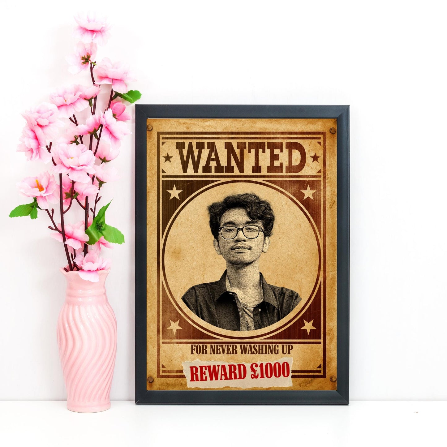 Custom Wanted Poster, Your Photo on A Wanted Sign, A4 Print, Family Home Decor, Personalised Art Print, Sectret Santa Gift