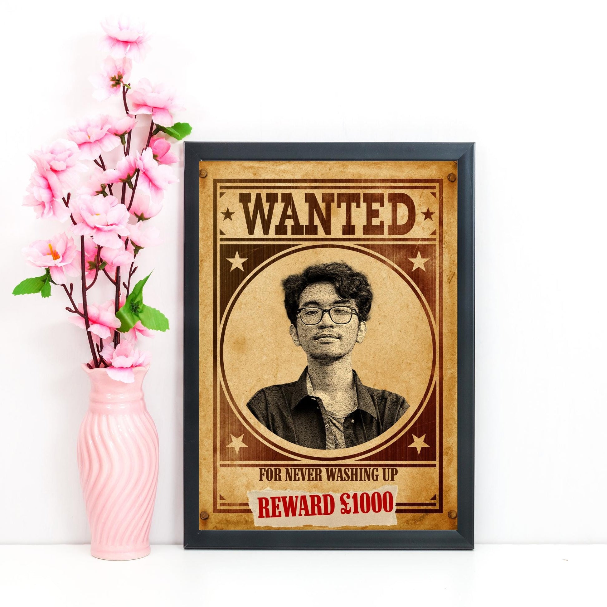 Custom Wanted Poster, Your Photo on A Wanted Sign, A4 Print, Family Home Decor, Personalised Art Print, Sectret Santa Gift