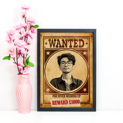 Custom Wanted Poster, Your Photo on A Wanted Sign, A4 Print, Family Home Decor, Personalised Art Print, Sectret Santa Gift