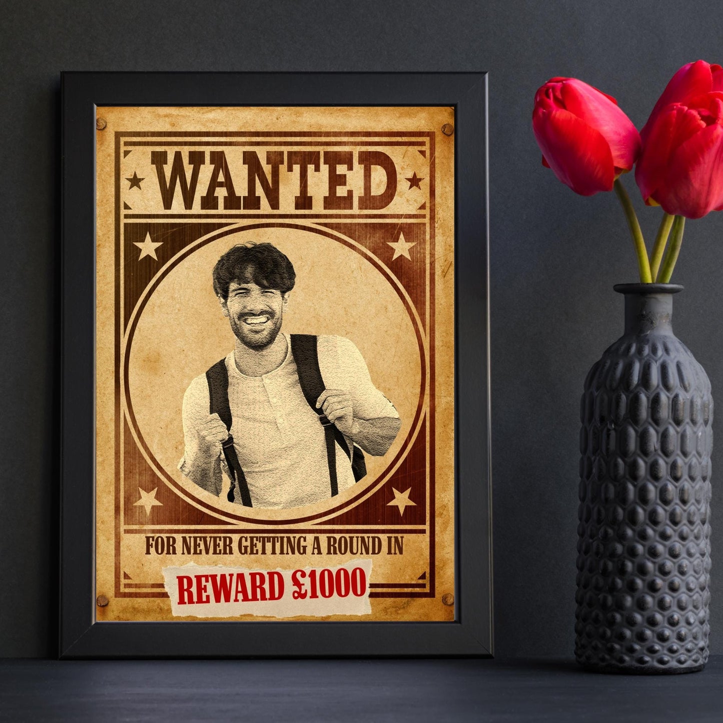 Custom Wanted Poster, Your Photo on A Wanted Sign, A4 Print, Family Home Decor, Personalised Art Print, Sectret Santa Gift