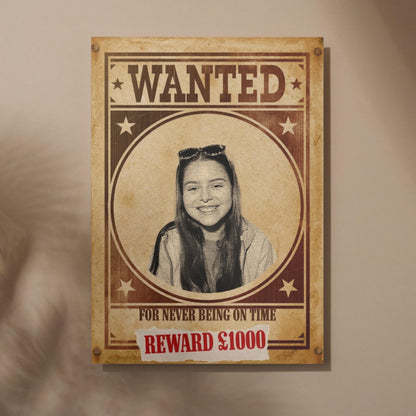 Custom Wanted Poster, Your Photo on A Wanted Sign, A4 Print, Family Home Decor, Personalised Art Print, Sectret Santa Gift
