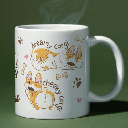 Corgi Mug, Dog Mug, Great Gift For Corgi Lovers, Welsh Corgi, Cardigan Corgi, Pembroke Corgi, Fun Gift for Christmas, Cartoon Dogs