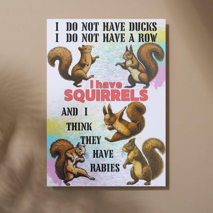 Squirrels A4 Print, High Quality Wall Art, Bar Wall Art, Funny Mental Health Poster, Home Decor, Quirky Squirrel Lover Gift